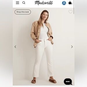 Madewell Pure White Kick Out Crop Jeans